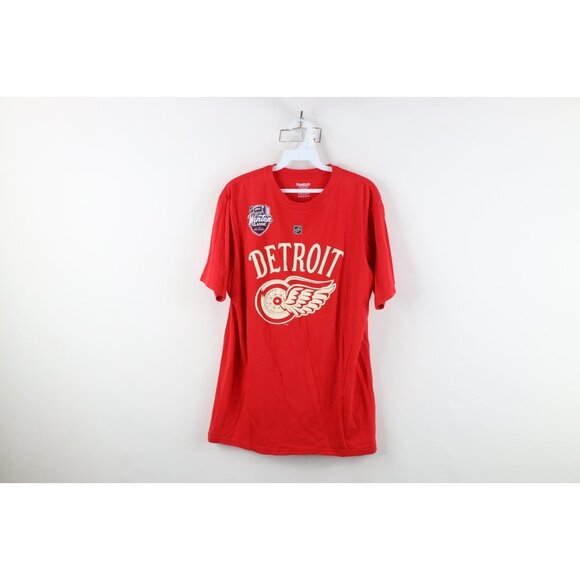 Reebok Mens L 2014 Winter Classic Jimmy Howard Detroit Red Wings Jersey T-Shirt - Picture 1 of 16